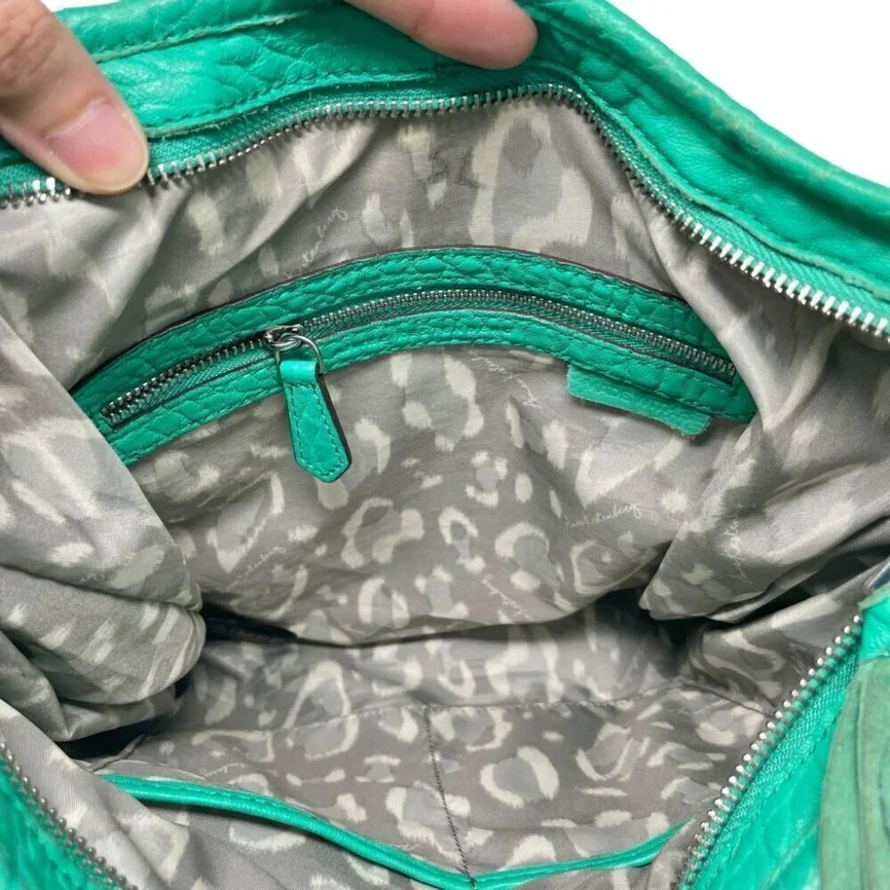 Aimee Kestenberg Good Times Teal Bubble Leather Hobo Bag